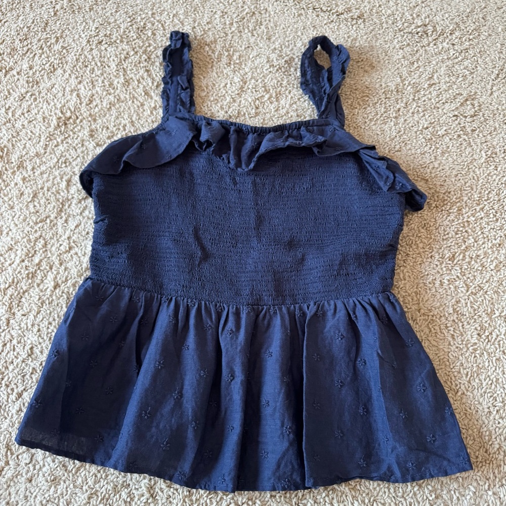 Navy blue peplum tank